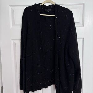 Lane Bryant Black Sequin Cardigan